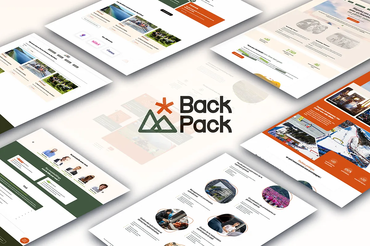 Maquettes du site BackPack Event